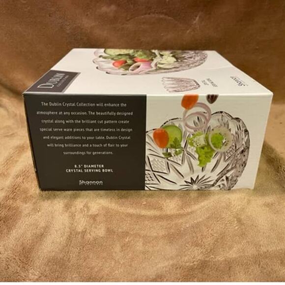 Godinger, Dublin Collection 8.5" Scalloped Edged Cut Crystal Serving Bowl- NEW - Picture 4 of 7